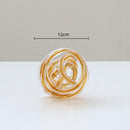 GobekUsa Geometric Wound Glass Twine Sphere Ornament - Handmade Home Decor Accessory