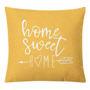 Geometric yellow linen pillow cover set living room autumnal decor by Decorbites
