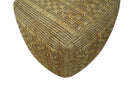 Geometrical Hand Woven Natural Brown and Black Textured jute Pouf
