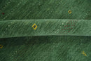 Geometrical Stripes Design Green, Ivory and Charcoal Hand loom 4.6x6.6 wool Area Rug