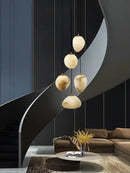 GobekUsa Geometry Marble LED Chandelier for Living Room Kitchen Island