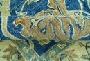 Blue And Beige Traditional Hand Tufted Turkish Premium Wool Area Rug - Custom Made by The Rug Decor