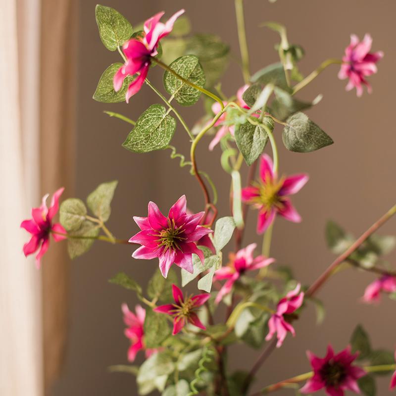 German Clematis Flower Stem in Rose Pink 40" Tall