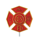 Firefighter Grave Marker & Flag Holder – Red & Gold Plastic | Made in USA by Flagman of America