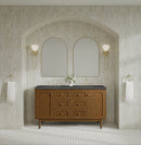 James Martin Laurent 60" Dual Mount Double Bathroom Vanity, Honey Oak