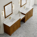 James Martin Bellshire 120" Single Bathroom Vanity, Honey Oak