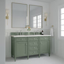 James Martin Brittany 60" Double Bathroom Vanity, Smokey Celadon