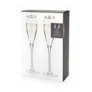 Gold-Rimmed Crystal Champagne Flutes Set of 2 by Viski