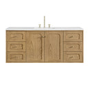 James Martin Laurent 60" Dual Mount Single Bathroom Vanity, Light Natural Oak