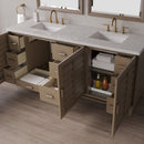 James Martin Portland 72" Double Bathroom Vanity, Whitewashed Walnut