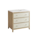 James Martin Celeste 36" Single Bathroom Vanity, Sunwashed Oak with Embossed Shagreen Drawer Fronts