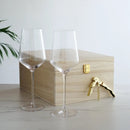 Crystal Bordeaux Glasses & Gold Corkscrew Gift Box Set by Viski