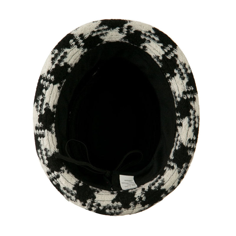 Girls Acrylic Blend Houndstooth Fedora