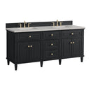 James Martin Lorelai 72" Double Bathroom Vanity, Black Onyx