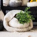 White Ghana Wool Linear Basket