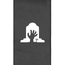 Silver Club Chair with Ghoulish Rising Hand Halloween Logo