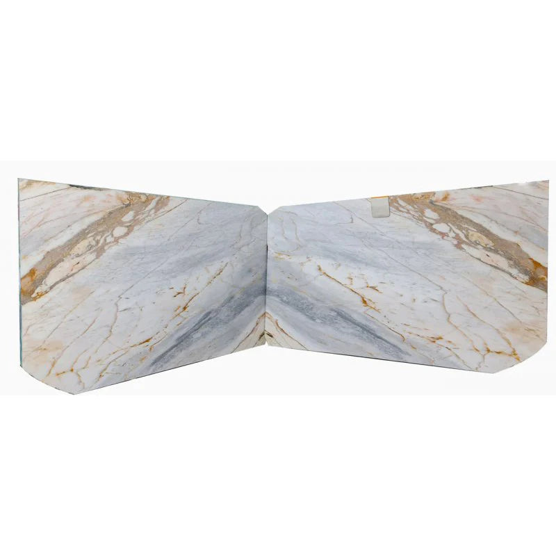 Giallo Gray Bookmatching Polished Marble Slab