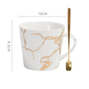 GobekUsa Gilded Marble Texture Ceramic Cup & Saucer Set for Dining Table Tea & Coffee