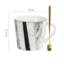 GobekUsa Gilded Marble Texture Ceramic Cup & Saucer Set for Dining Table Tea & Coffee