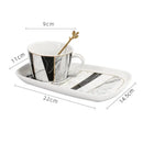 GobekUsa Gilded Marble Texture Ceramic Cup & Saucer Set for Dining Table Tea & Coffee