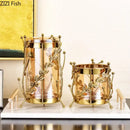GobekUsa Gilded Tree Branch Glass Vase for Stylish Flower Arrangement