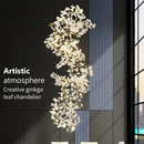 GobekUsa Ginkgo Biloba Chandelier: Elegant Duplex Living Room Hotel Lobby Pendant Light