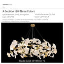 GobekUsa Ginkgo Biloba Chandelier: Elegant Duplex Living Room Hotel Lobby Pendant Light