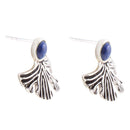 Ginko Blue Lapis and Sterling Silver Stud Earrings