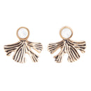 Ginko Mother of Pearl Post Earrings