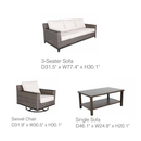 Owens 4-Piece Aluminum Living Room Set With Swivel Chairs by Outdoor-USA®