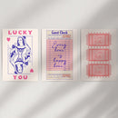 Guest Check, Playing Card Art. Retro Dopamine Set of 3 Prints by Wall Art Set