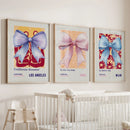 Girly Bow Wall Art Trio. Preppy Pastel Fashion Quotes Posters by Wall Art Set