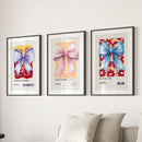 Girly Bow Wall Art Trio. Preppy Pastel Fashion Quotes Posters by Wall Art Set