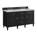 James Martin Lorelai 60" Double Bathroom Vanity, Black Onyx