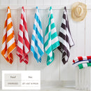 Cotton Velour Cabana Stripe Beach Towel - Novia Collection by Great Bay Home