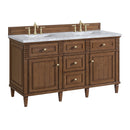 James Martin Lorelai 60" Double Bathroom Vanity, Mid-Century Walnut