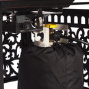 Black Aluminum Fire Table Set with Four Club Chairs