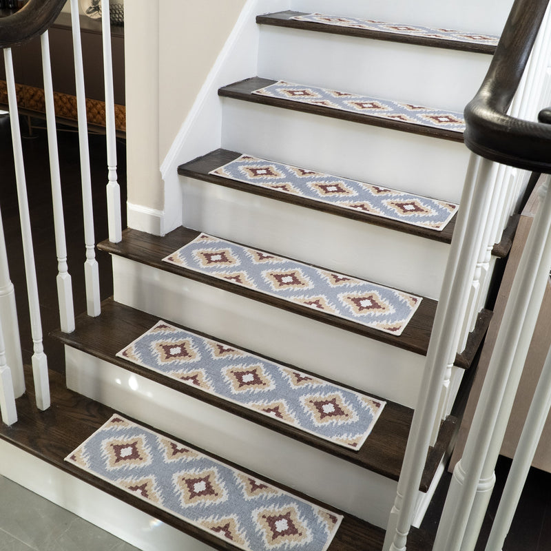 New Age Tetra Multi Color Design 9" X 28" Stair Treads