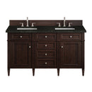 James Martin Brittany 60" Double Bathroom Vanity, Burnished Mahogany