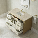 James Martin Celeste 48" Single Bathroom Vanity, Sunwashed Oak with Embossed Shagreen Drawer Fronts