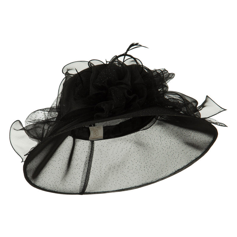 Glitter Big Bow Organza Hat