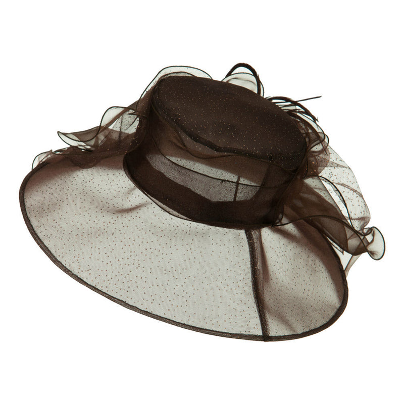 Glitter Big Bow Organza Hat