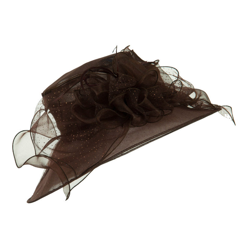 Glitter Big Bow Organza Hat