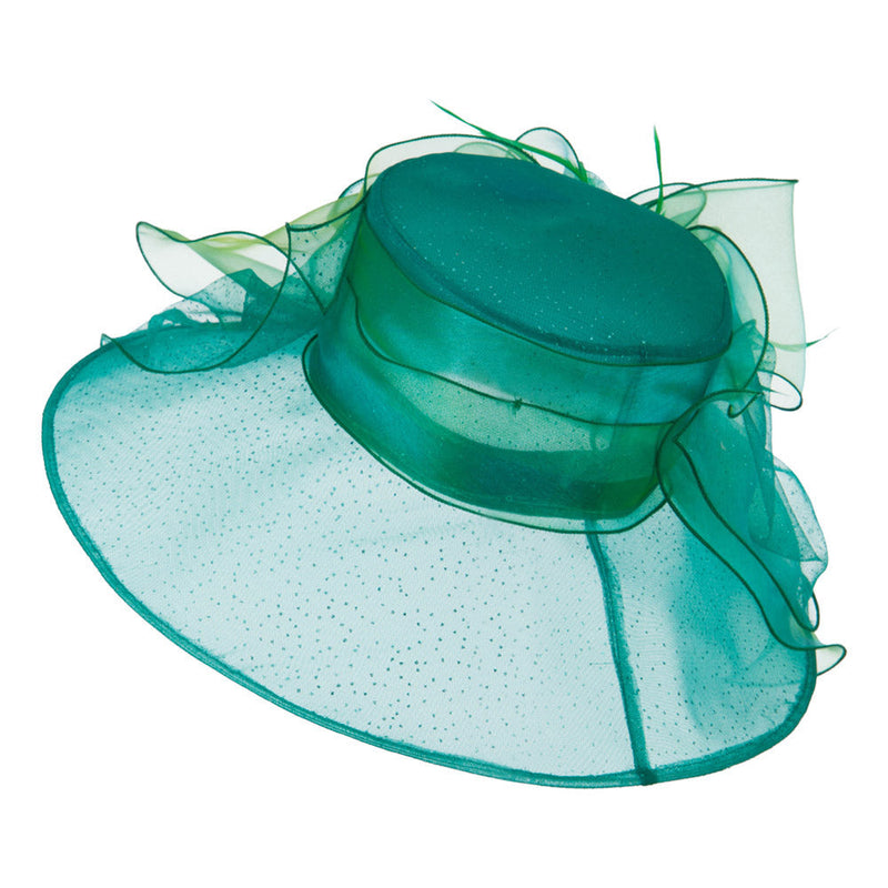 Glitter Big Bow Organza Hat