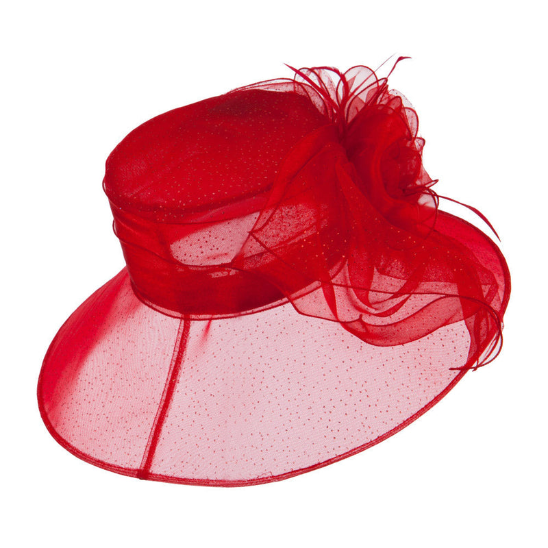 Glitter Big Bow Organza Hat