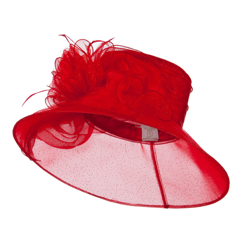 Glitter Big Bow Organza Hat