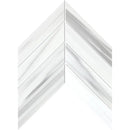 Glacial Polished Chevron Waterjet Marble Mosaics 13x10
