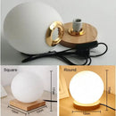 GobekUsa Glass Ball LED Table Lamp Wooden Round Desk Night Light