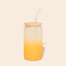Glass Can Tumbler with Glass Straw