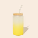 Glass Can Tumbler with Glass Straw
